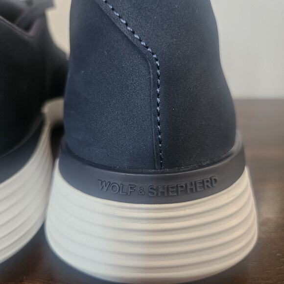 Wolf & Shepherd Crossover Derby Shoes Men's 9.5 M Navy Leather Casual Dress - Picture 5 of 8